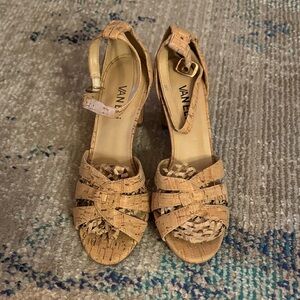 Vaneli Cork Strappy Heels